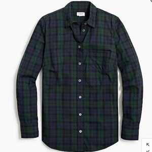 J.Crew Factory Black Watch plaid cotton poplin shirt in signature fit